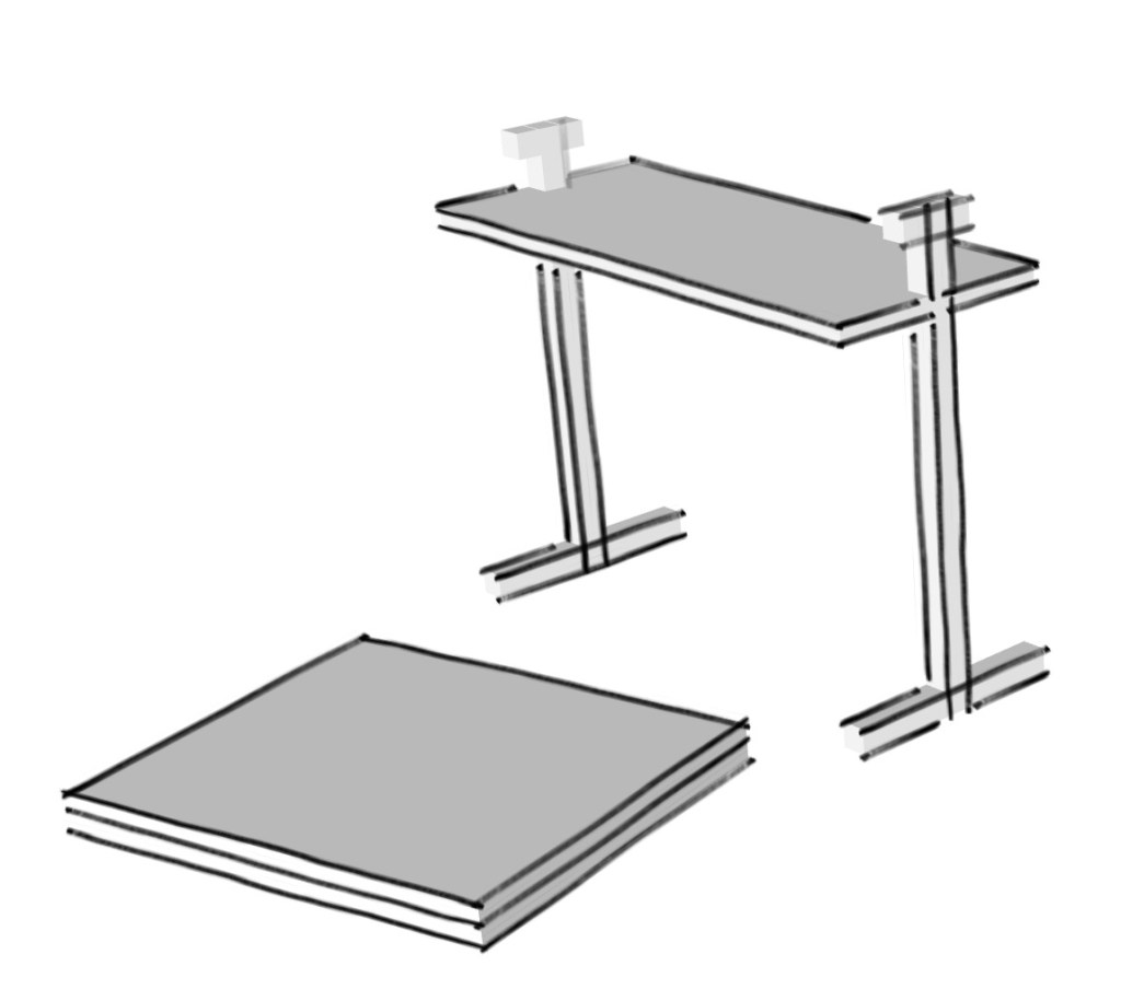 Low table with floor seat