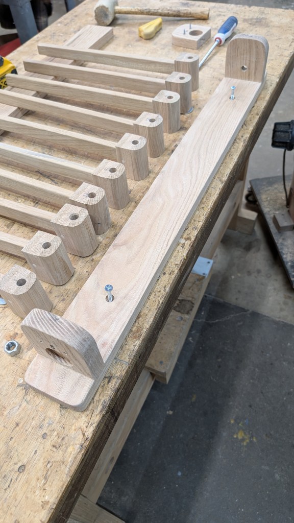 Disassembled clothing rack can be mounted to a wall stud