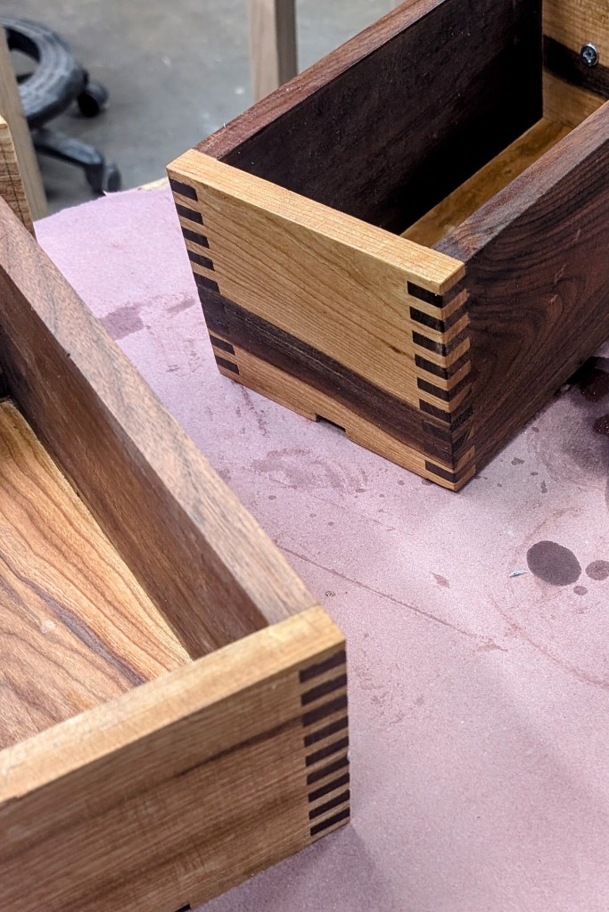 Close up of finger joints on drawer